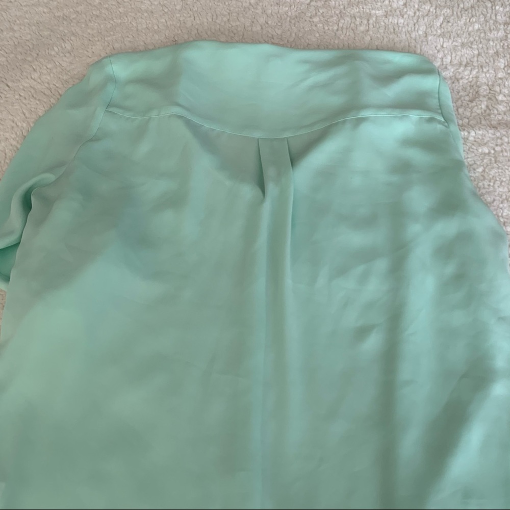 Express Sea Foam Green Button Down Blouse M - Picture 5 of 5